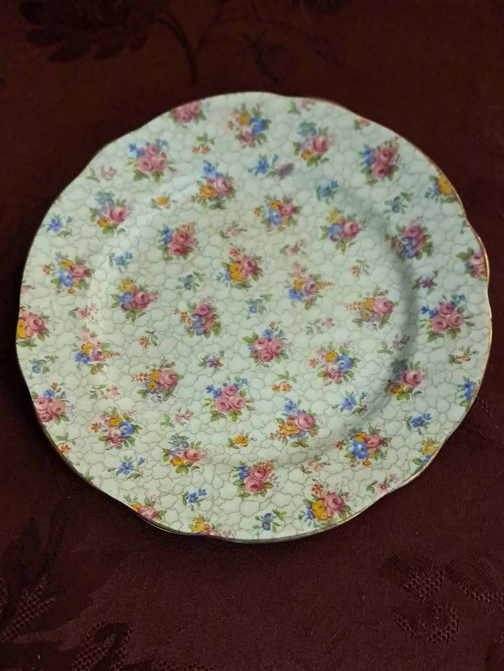 Vintage Hammersley Pink Floral Chintz 8" Plate